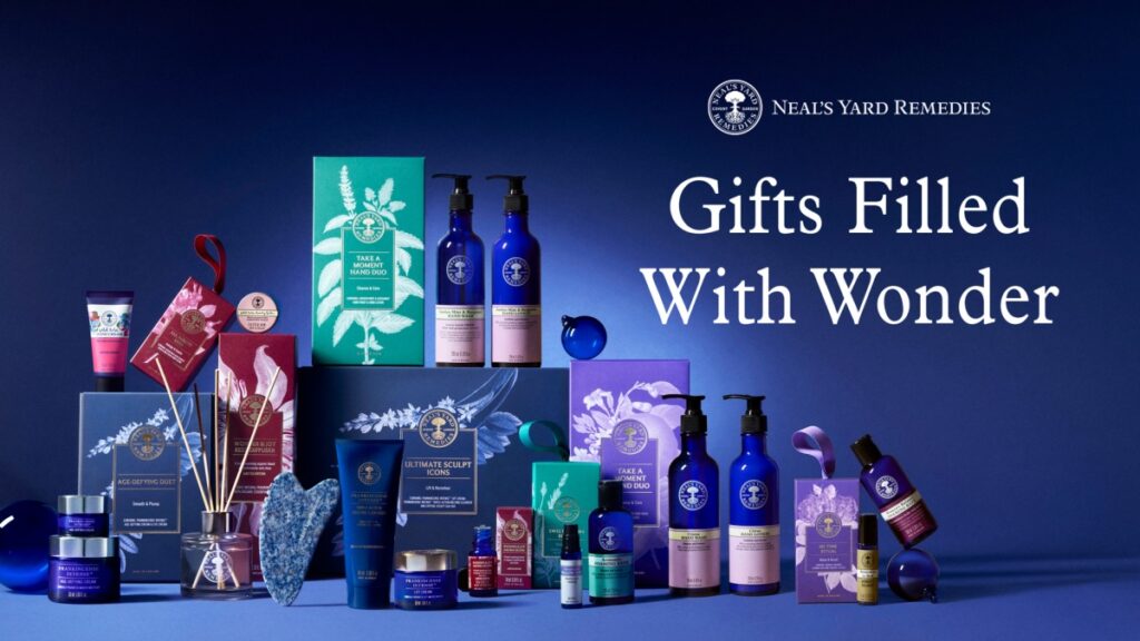 Neal’s Yard Remedies, Christmas Collection 2025, Gifts Filled With Wonder, Anabel Kindersley, AGE-DEFYING DUET, ME TIME RITUAL, Golden Lily Print