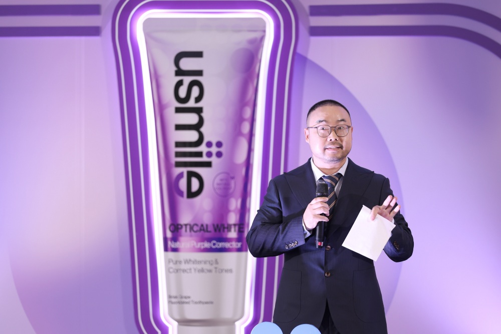 usmile Optical White 2.0, ยาสีฟันไวท์เทนนิ่งสีม่วง, สูตรใหม่, Purple Corrector, Triple Enzyme, ฟันขาวขึ้นอย่างเป็นธรรมชาติ, แซม หยาง, หมอเณ็ฐ-นพ.ปวริศ ทวีรุจจนะ